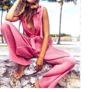 C/Meo Collective Anthropologie Unstoppable Jumpsuit Size XS Morange Link Red